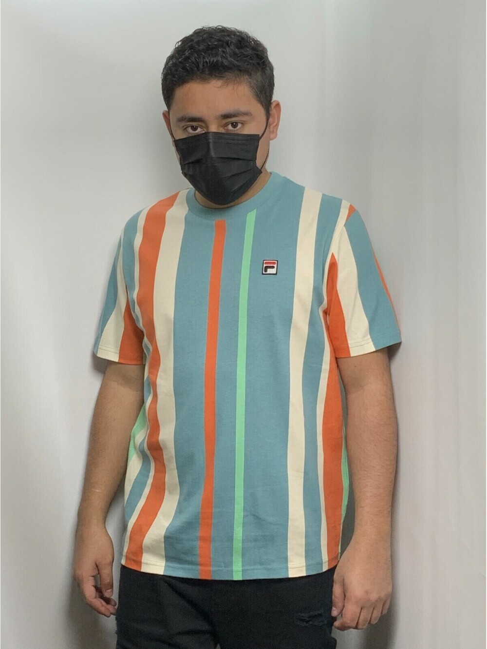 Men's Fila Turquoise | Cream | Orange Short Sleeve Tee Shirt